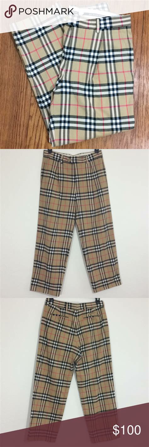 burberry womens buckle waist gray plaid golf capris|Burberry Capri and cropped pants for Women .